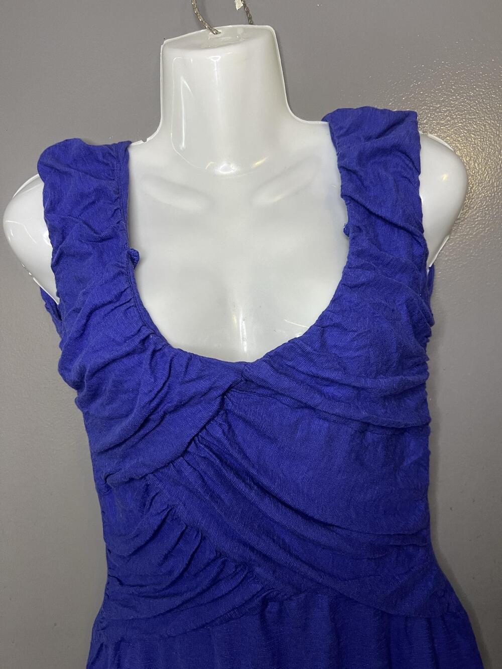 Deletta Anthropologie Tank Top Womens Small Blue Ruched Scoop Neck Jersey